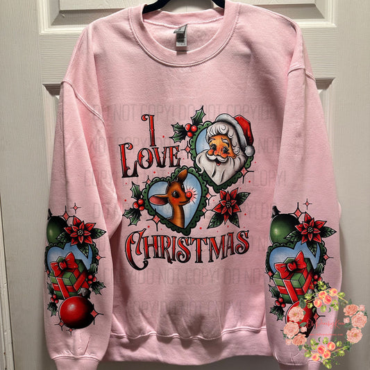 I Love Christmas Santa and Rudolph Christmas Sweater