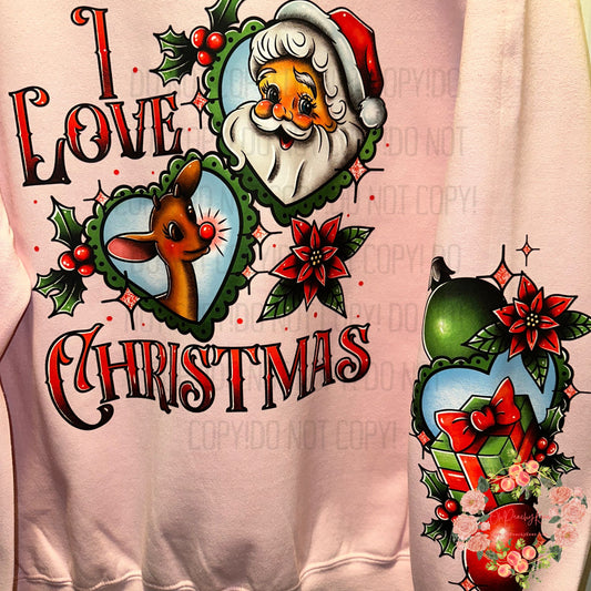 I Love Christmas Santa and Rudolph Christmas Sweater